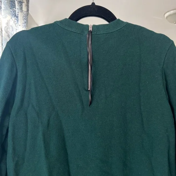 Coach Embroidered Green Crewneck Sweater with Zipper Pull - Picture 7 of 15